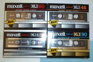 【未開封品/購入時期不明です】カセットテープ maxell XLⅡ90 、XLI 60、XLI 46、XLI-S 60 合計4点セット◆80994