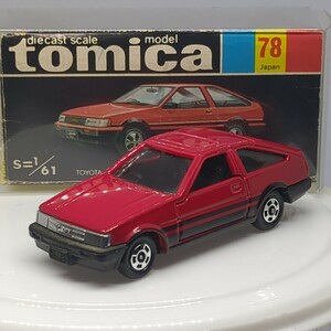 訳有、美品！【日本製】トミカ 黒箱(箱無)78 　トヨタ　AE86　カローラレビン　カラー：レッド