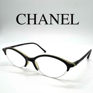 CHANEL Chanel glasses times entering 3004 half rim one Point Logo 