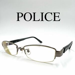 POLICE ポリス メガネ 眼鏡 度入り サイドロゴ ハーフリム ケース付き