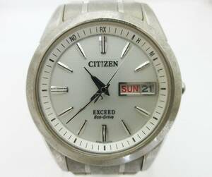 C2【電波ソーラー腕時計】シチズン エクシード エコドライブ★H10B-T015620★CITIZEN EXCEED★ラジオコントール★メンズ腕時計★動作品★