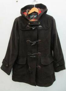 YM(S402)[ duffle coat ] East Boy /EAST BOY* lady's size 9* dark brown * pea coat student coat outer * used *