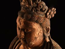 【流】仏教美術 木彫彩色特大仏像 高69cm KS924_画像2