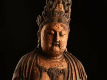 【流】仏教美術 木彫彩色特大仏像 高69cm KS924_画像3