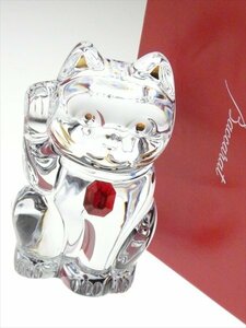 N299 Baccarat バカラ クリスタル ラッキーキャット 招き猫 レッドオクトゴン フィギュリン オブジェ 飾物