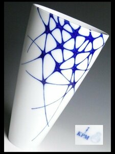 n484 KPM ベルリン王立磁器製陶所 ブルー 大型 ベース 花瓶 飾壷 31.2cm