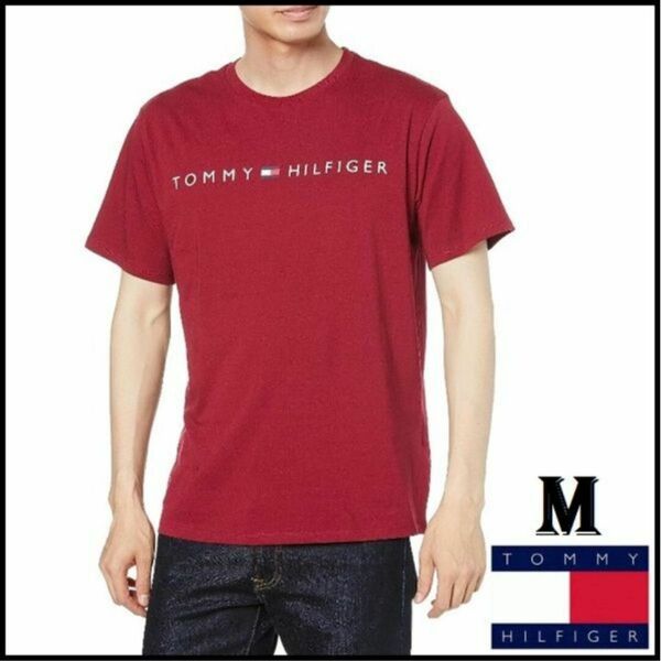 王道のロゴ　TOMMY HILFIGERのTシャツ　レッド Mサイズ