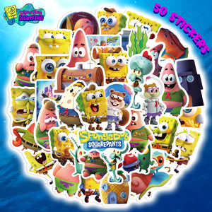  sponge Bob 3D sticker 50 pieces set PVC waterproof seal solid Sponge Bob Patrick Star abroad gag anime character 