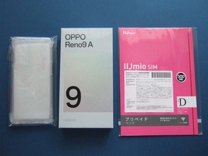 送料無料・未開封 ★ Y!mobile OPPO Reno9 A ナイトブラック ★ オマケ：TPU透明ケース と IIJmioのプリペイドSIM