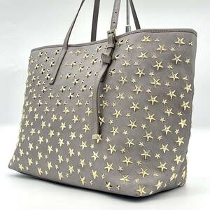 【未使用級】JIMMY CHOO ジミーチュウ ピムリコ トートバッグ スター スタッズ レザー エンボス A4 大容量 メンズ ビジネス 1円 レディース