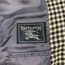 極上カシミヤ素材! バーバリー 「繊維の宝石」 BURBERRY テーラードジャケット ブレザー 千鳥柄 カシミア アイボリー 黒 L相当_画像6