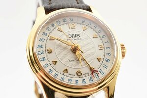 稼働品 オリス ラウンド 裏スケ デイト レディース 腕時計 ORIS