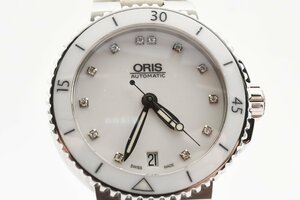 箱入り 稼働品 オリス 石付き ラウンド 裏スケ デイト レディース 腕時計 ORIS