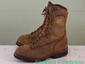 Y369◆USA製【チペワ Chippewa】ビンテージ ワークブーツ 良い味 インナーボア 茶 ブラウン メンズ 10C 28cm 