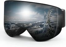 HUNDRUP スキーゴーグル スノーゴーグル 両層レンズ 曇り止め 180°広視野レンズ UV紫外線防止 メガネ対応 収納袋付き_画像1