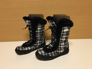 24.0cm THE NORTH FACE レディース ボア ヌプシ ダウン ブーツ スノーブーツ レースアップ ブーツ 防寒 600 NUPTSE BOOTIE ノースフェイス