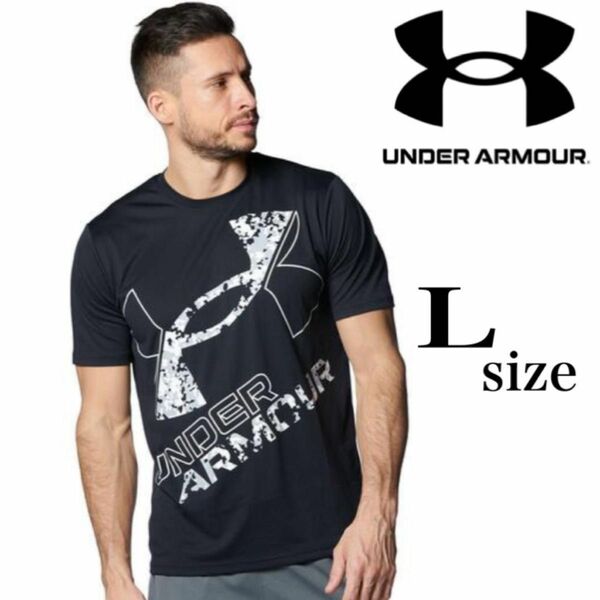 新品未使用　アンダーアーマー　UAテック　エクストララージロゴ　ショートスリーブ　tシャツ ブラック　Lサイズ