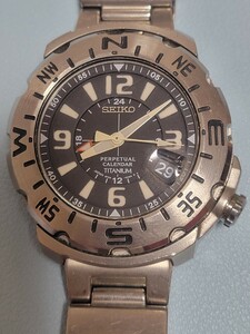 SEIKO セイコー 8F56-0070 プロスペックス ランドレック チタン ブラック文字盤 クオーツ メンズ中古腕時計 