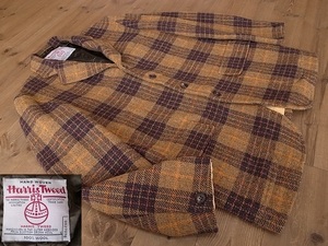 美品 Real Clothes Brand Harris Tweed ４釦 ウール ハリスツイード テーラード ジャケット ブレザー 上野商会 サイズ L 大きめ 