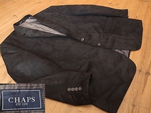 CHAPS Ralph Lauren чёрный под замшу поли 2. tailored jacket блейзер America б/у одежда размер 48R 5XL соответствует 