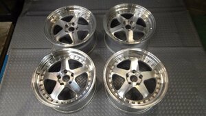 メーカー不明　アルミホイール4本　18X9J+30　5穴　PCD114.3　ハブ径約7㎝　