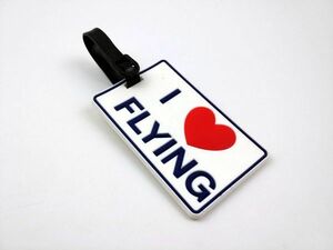 I love FLYING ハート ホワイト ネームタグ ラッゲージタグ