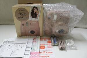 ⑯未使用◆FUJIFILM富士フィルム◆instax mini8+チェキ ミニ8プラス◆インスタント カメラ◆Cocoaココア◆取説/付属品/元箱 付