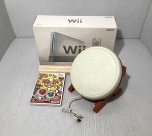 任天堂 Wii 本体 シロ 一式 箱付き 太鼓の達人 遊べるセット 動作良好 Nintendo ウィー リモコン ヌンチャク タイコ バチ ソフト付き　