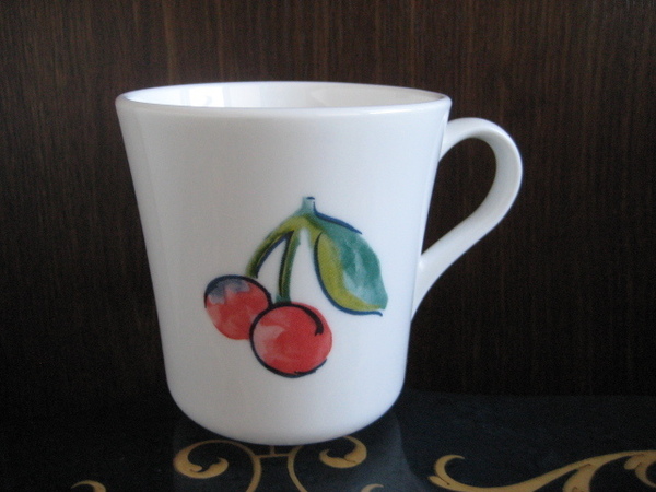 美品 コーニング マグカップ さくらんぼ りんご