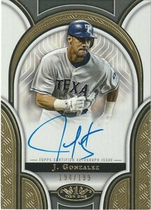 2023 TOPPS Tier One Juan Gonzalez /199 BOA-JG 直筆サインカード Auto