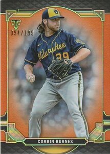 2022 TOPPS Triple Threads Corbin Burnes /199 10 Amber