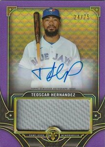 2022 TOPPS Triple Threads Teoscar Hernandez /75 RFPAR-TH 直筆サインカード Auto ジャージ