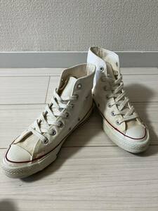  ultimate beautiful goods rare 70's USA made Converse all Star HI zipper Taylor wi men's 7 1/2 25.5cm eggshell white one star Vintage old clothes 