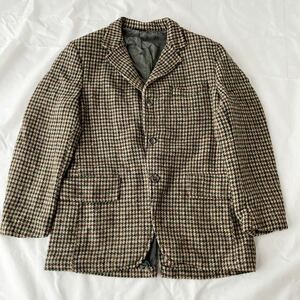 ビンテージ Harris Tweed 千鳥格子チェック テーラードジャケット ウール 80s （ ハリスツイード 80年代 アイビー VAN リーガル 70s スーツ