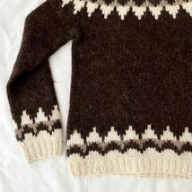 アイスランド製 80s ウール ニット セーター ALAFOSS ICEWOOL ノルディック柄 M ハンドニット （ ビンテージ Iceland Knit 雪柄 カウチン _画像6