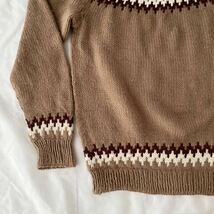 60s ハンドニット ノルディック柄 セーター （ ビンテージ 60年代 ウール WOOL ローゲージ カウチン 雪柄 50s hand Knit 40s 30s vintage_画像3