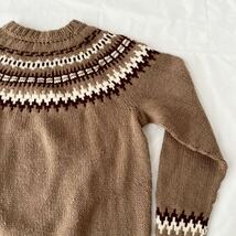 60s ハンドニット ノルディック柄 セーター （ ビンテージ 60年代 ウール WOOL ローゲージ カウチン 雪柄 50s hand Knit 40s 30s vintage_画像6