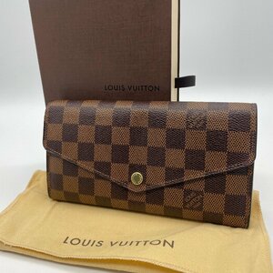 ω美品【LOUISVUITTON ルイヴィトン ポルトフォイユサラ N63209 ダミエエベヌ 二つ折り財布 レディース ウォレット レザー長財布】TK1551