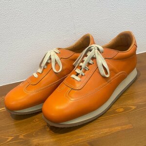 ω綺麗【HERMES エルメス クイックスニーカー Size40 レディース オレンジ 靴 26.5cm メンズ Hマーク ブランド レザーシューズ】TK1641