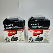 Σ未使用品【Makita マキタ バッテリー BL1860B 純正 リチウム イオン 18V 6.0Ah A-60464 セット ドライバ 工具 プロ DIY 職人】OK16648_画像2