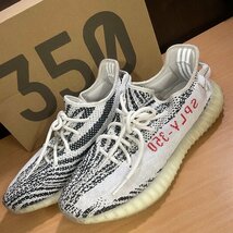 ω美品【アディダス Adidas Yeezy Boost 350 V2 イージーブースト ZEBRA ゼブラ CP9654 メンズ スニーカー ホワイト 靴 28.0cm】KH11045_画像1