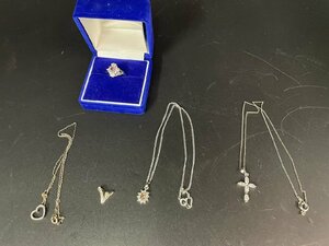 〓 希少品【シルバー アクセサリー まとめ リング ネックレス 石付き ヴィンテージ コレクション アクセサリー レディース】HO8932 9327