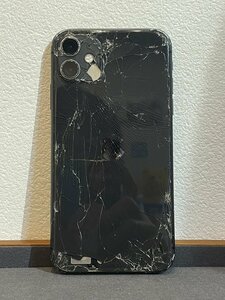 ★破格！【iPhone11 ブラック 部品取り 割れ、ヒビ有り リサイクル 修理部品 修理専門店 パーツ交換用 分解 初期化済】NA00401