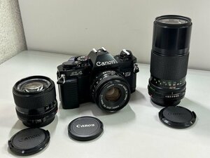 #名機 本体極美【キャノン Canon AL-1 FD 200mm 1:4/50mm 1:2/28mm 1:2 一眼レフ フイルムカメラ レンズ3本付 ヴィンテージ】P01124