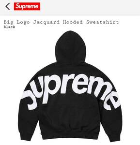 23F/W Supreme Big Logo Jacquard Hooded Sweatshirt (M・Black) 国内オンライン購入 新品・未開封 シュプリーム ジャガード ボックス ロゴ