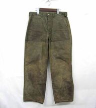 ★ USA製 FILSON ★ TIN PANTS ダブルニー ハンティング パンツ オイル 加工 オリーブ フィルソン 古着 ビンテージ 3JA0513_画像1