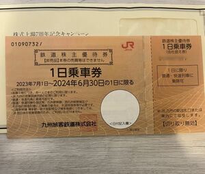 JR九州 鉄道株主優待券1枚　一日乗車券