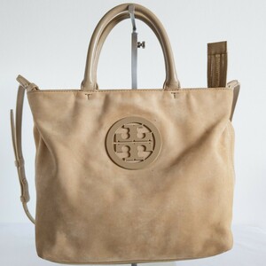 TORY BURCH　トリーバーチ　ハンドバッグ　ショルダーバッグ　2way　スエードレザー　ベージュブラウン　スウェード　ヴィンテージ