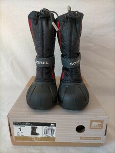 極美品 数回履き 箱付き SOREL YOUTH FLURRY ソレル ユース フルーリー 防水スノーブーツ 19cm ★雪遊び