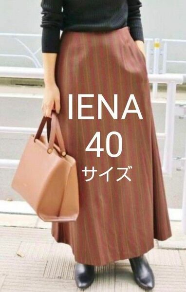 ※値下げ交渉可※　IENA　イエナ　ストライプロングセミフレアスカート　ロングスカート　40サイズ　ルドーム